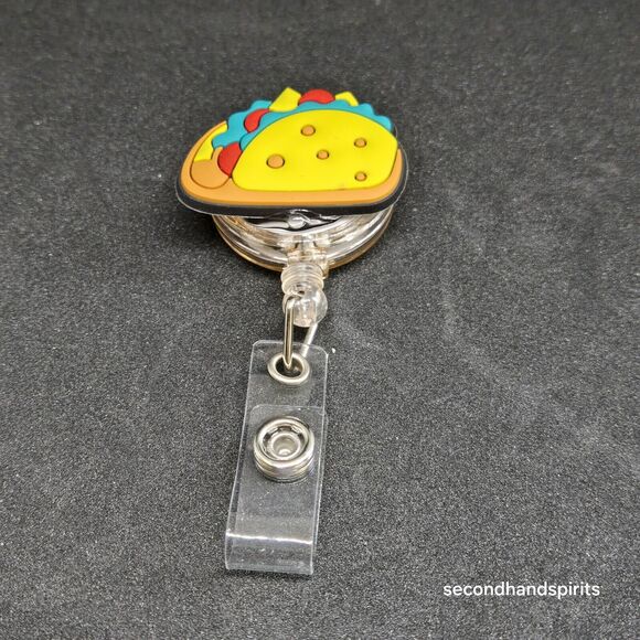 Taco Badge Reel, Retractable Badge Holder Clip, ID Holder - Picture 1 of 2
